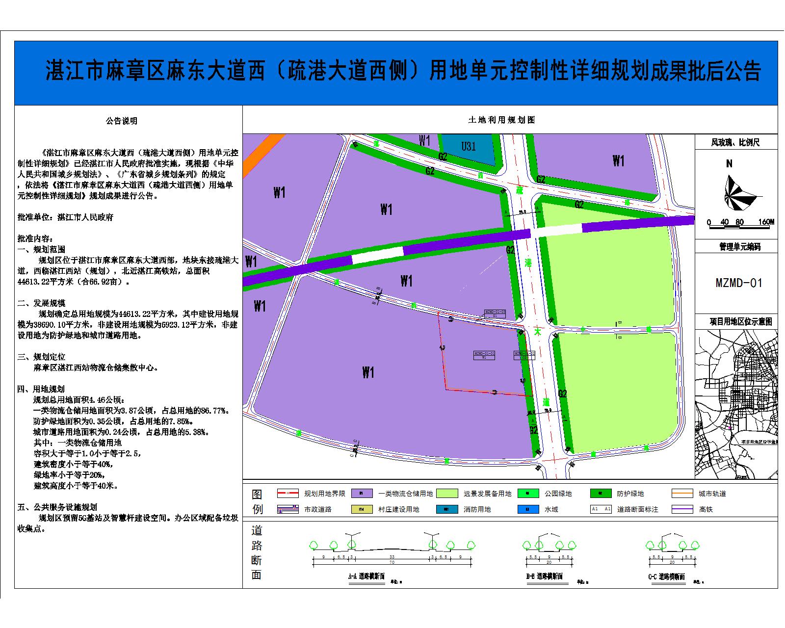 湛江市麻章區麻東大道西(疏港大道西側)用地單元控制性詳細規劃公告.jpg