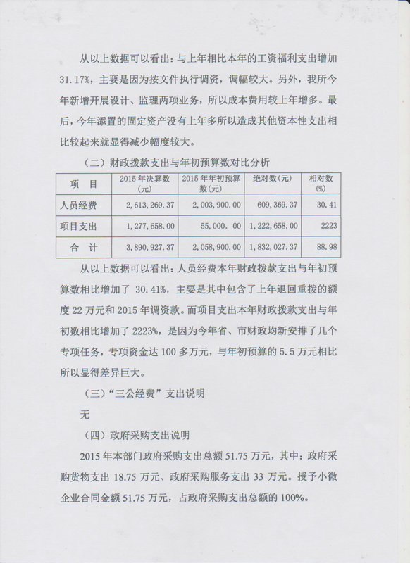 湛江市林業局2015年部門決算說明（匯總）